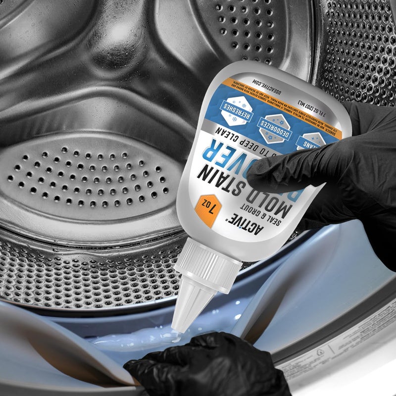 Active Mold Stain Remover Gel Cleaner - ACTIVE Heavy Duty Stain Cleaner for Front Loader Washing Machine Seal, Bathroom Grout, Shower, Caulk - Front Load Washer Cleaning Solution - 7 Fl Oz - Image 5
